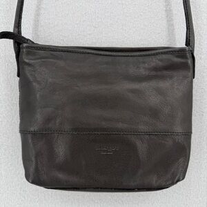 Margot New York Soft Black Leather Crossbody Bag Shoulder Purse Zipper Lined